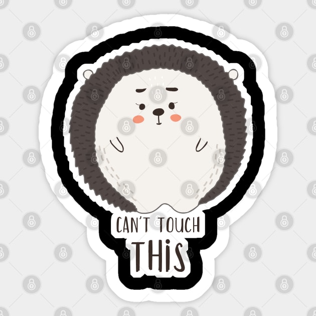 Can't Touch This Kawaii Cute Hedgehog Sticker by aaallsmiles